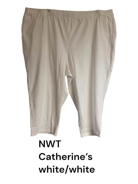 Catherines Pants - NWT Catherine's White Pull-On Capri Pants PLUS: 26/28    #14